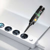 A black induction test pen with an NCV voltage detector and breakpoint finder is shown against a white background.