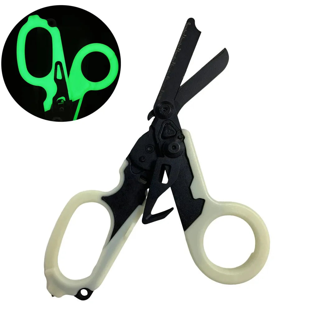 6-in-1 Foldable Emergency Rescue Scissors with Safety Hammer