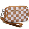 Checkered Zip-Around Wallet with Clear ID Window