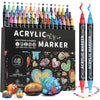Dual-Tip Acrylic Paint Markers for Art & Crafts