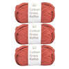 Natural Cotton Raffia Yarn – 3 Ball Set for Crochet, Knitting & Crafting
