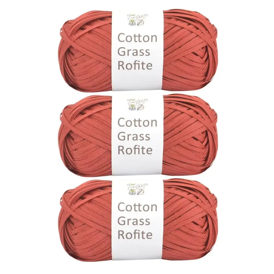 Natural Cotton Raffia Yarn – 3 Ball Set for Crochet, Knitting & Crafting