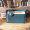Vintage Leather Slim Card Holder with Snap Closure