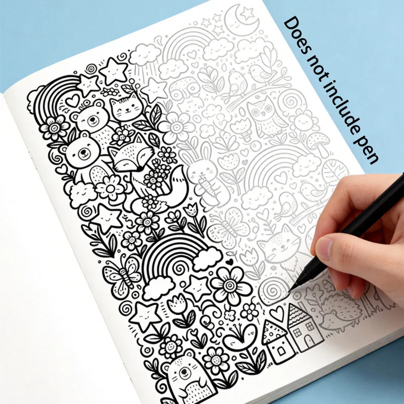 Adult Decompression Graffiti Coloring Book with 22 Unique Patterns