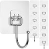 A set of heavy duty adhesive hooks with a flexible loop for bathroom and kitchen use.