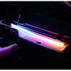 A rechargeable LED camping lantern with a flexible hands-free design is shown illuminated in a dark vehicle interior.