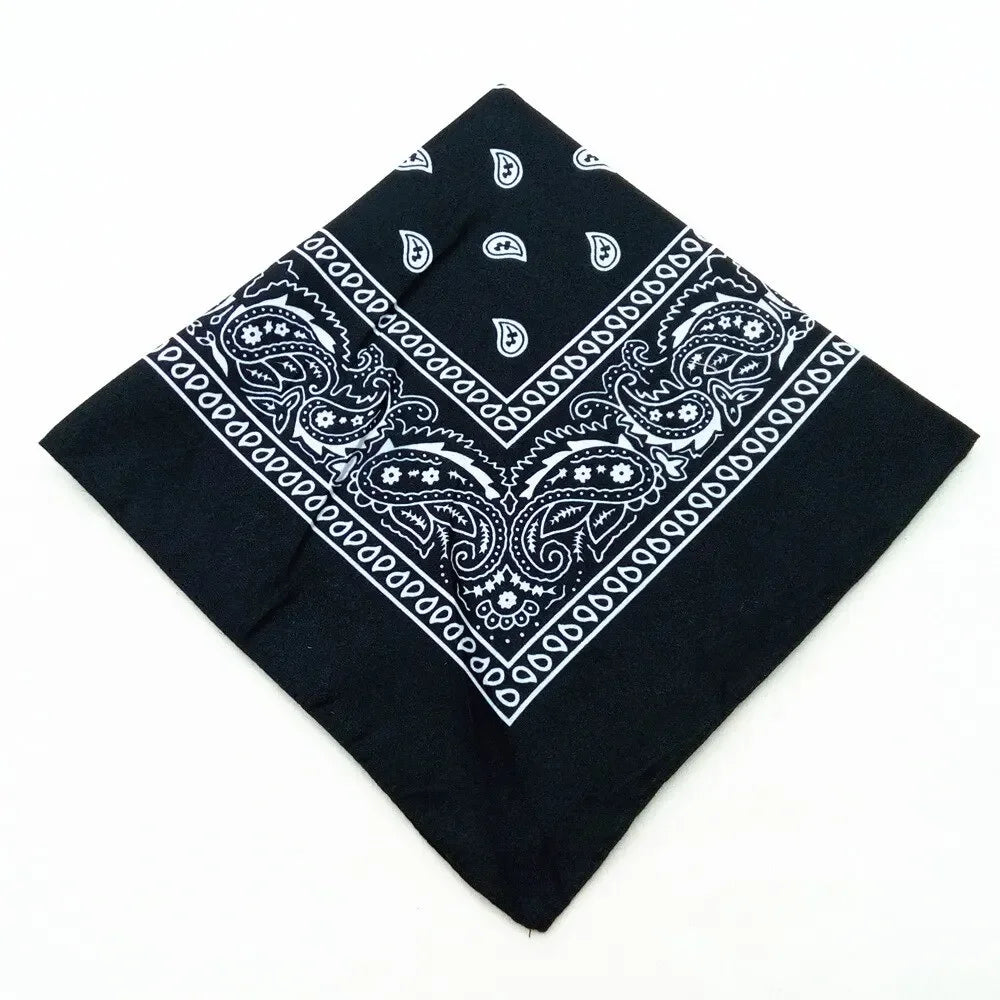 Paisley Bandana Square Scarf – 55cm Cotton Blend for Men and Women