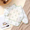 Waterproof Long-Sleeve Baby Bibs with Catch-All Pockets