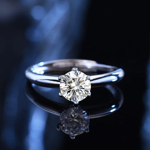 D-Color Moissanite Solitaire Ring in 925 Sterling Silver