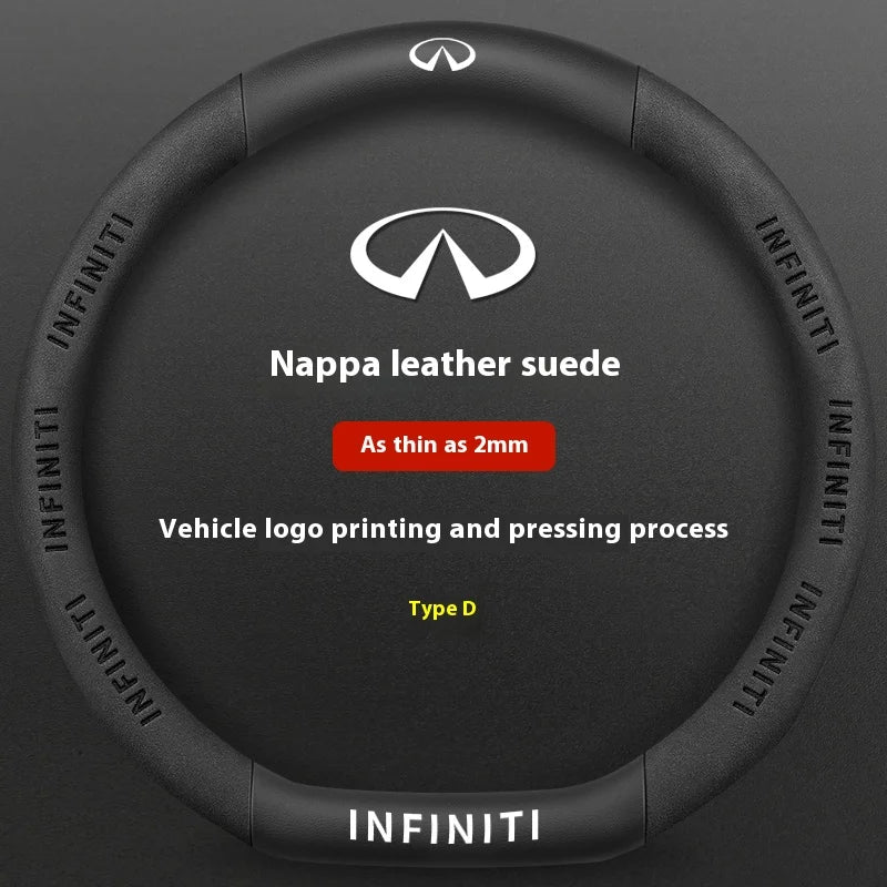 Carbon Fiber Leather Steering Wheel Cover for Infiniti Models