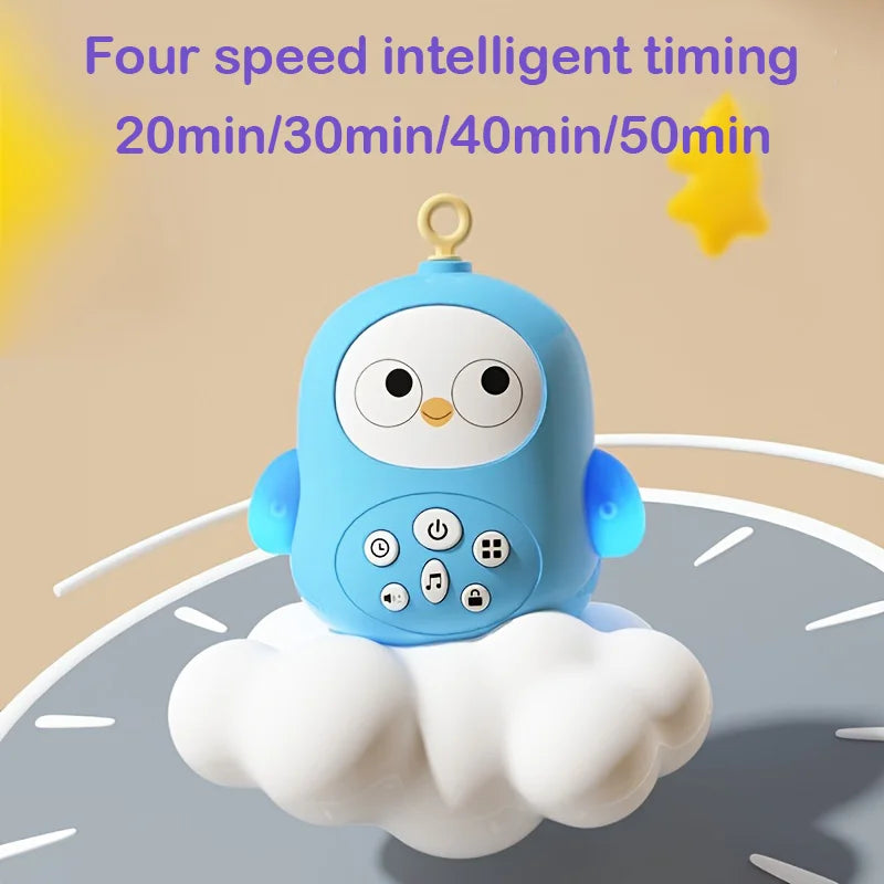 360° Rotating Baby Crib Mobile with Night Light and Music