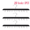 20 hooks in black for a multifunctional wooden hanging organizer for belts, hats & accessories