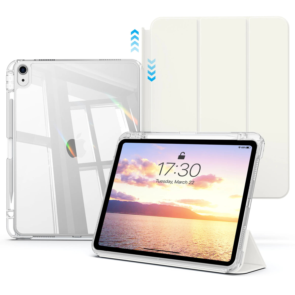 Clear Hard Back Case for iPad with Detachable Sliding Cover