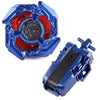 Blue Beyblade toy set featuring a crystal launcher and a red Phoenix Wing piece.