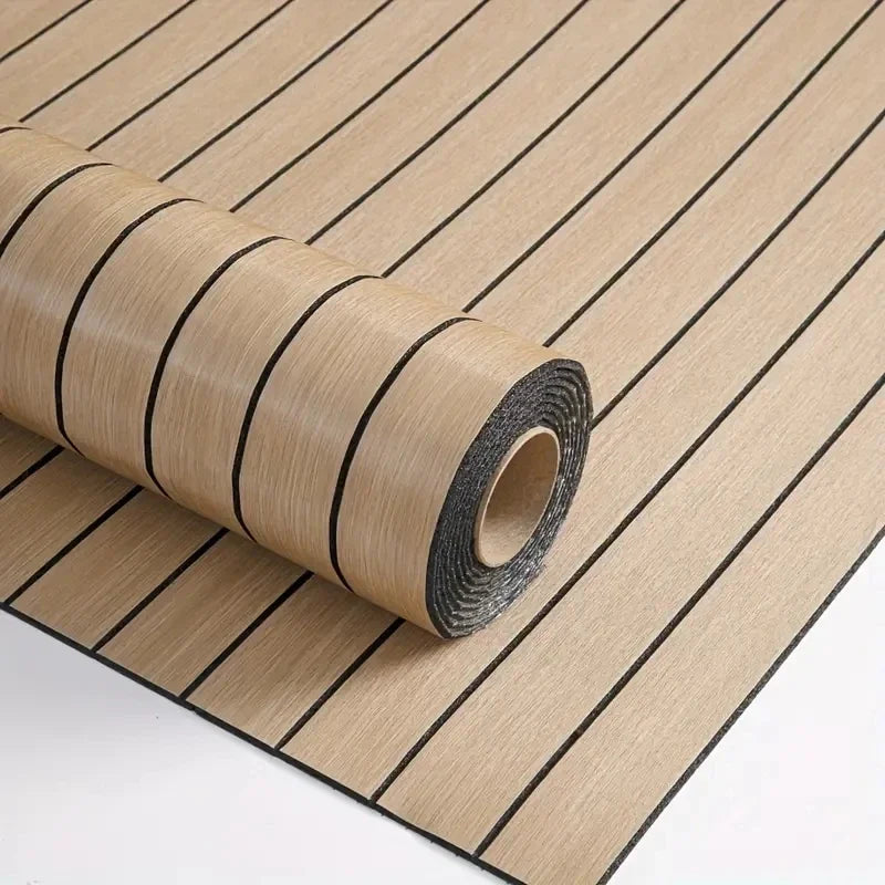 Roll of extra thick 3D wood grain self-adhesive wallpaper showing the textured surface and edge.