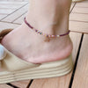 Handwoven Crystal Anklet with Natural Stone Charms