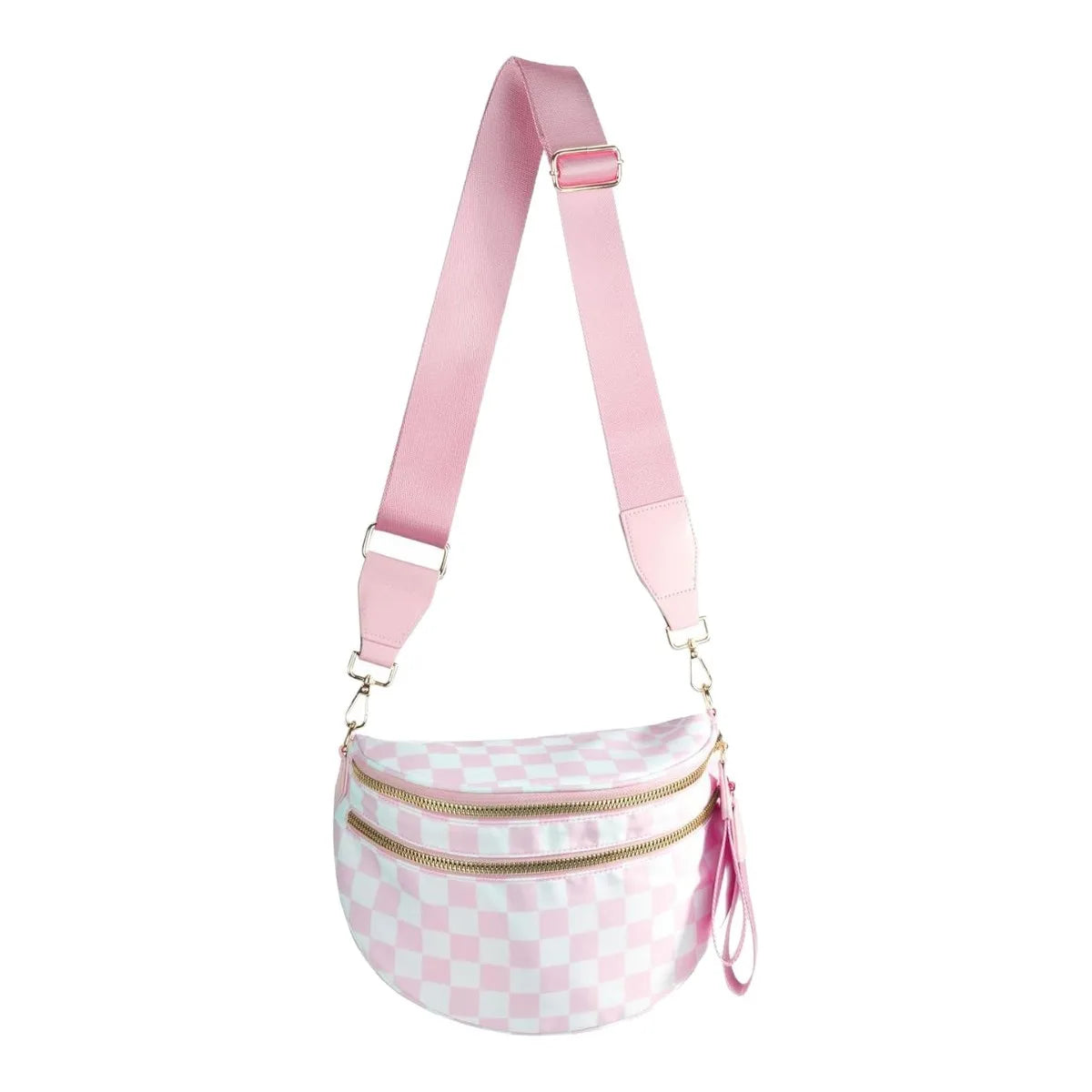 Women's Checkered Multi-Function Crossbody Waist Bag