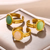 Vintage Oval Opal Ring with Adjustable Gold Band