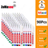 A set of 90 long nub markers for woodworking and construction, available in 5 colors.