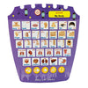 A purple learning pad with illustrations of body parts in Arabic and English for children.
