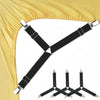 Adjustable Triangle Bed Sheet Clips with Elastic Straps (4-Pack)