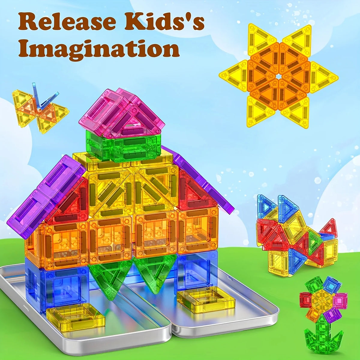 Magnetic Building Blocks – Travel-Friendly STEM Toy Set