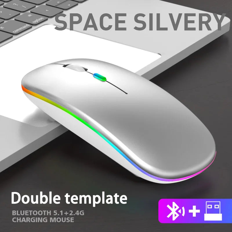 Souris sans fil ergonomique avec éclairage RGB