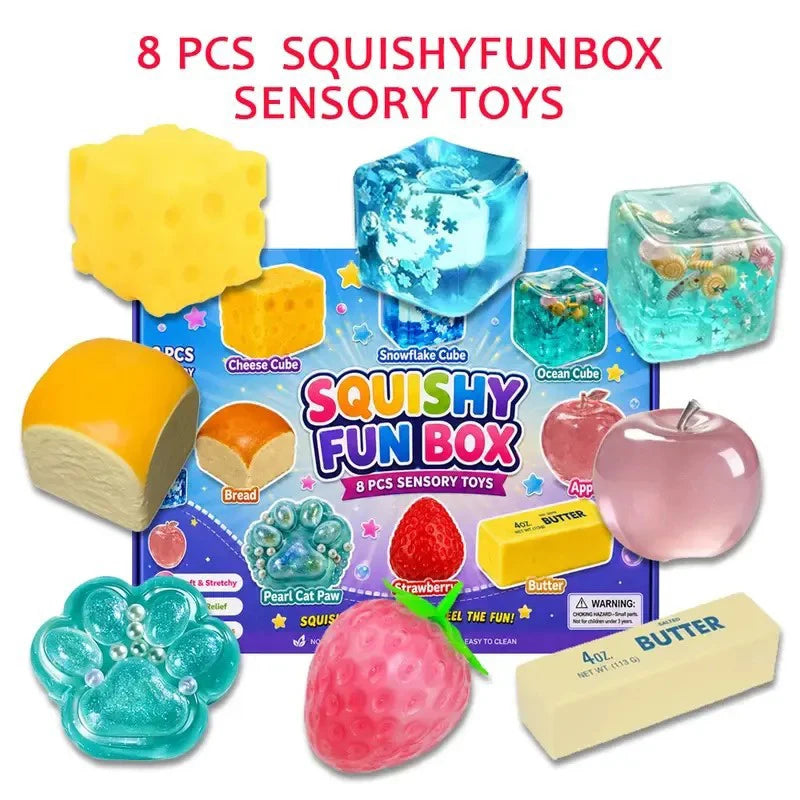 8-Piece Stress Relief Squishy Toy Set