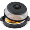 Foldable Microwave Splatter Cover with Base Mat — 2-in-1 Food Lid and Colander