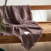 Four-Layer Cotton Gauze Throw Blanket with Tassel Trim