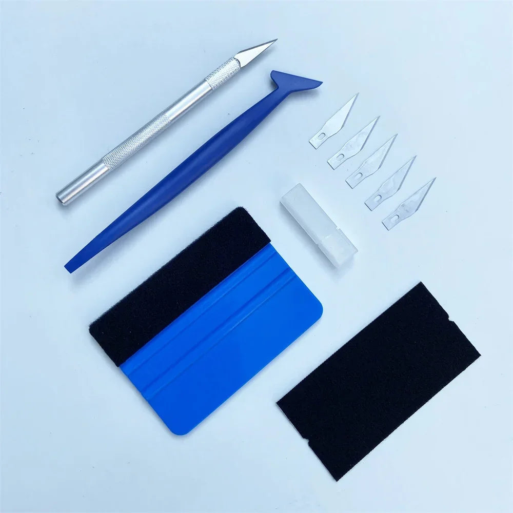Professional Car Vinyl Wrap Toolkit with Squeegee & Craft Knife
