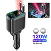 Cargador de Auto Retráctil de 180W con Iluminación Ambiental