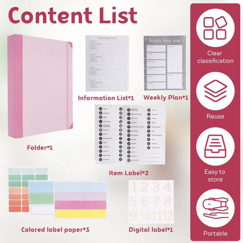 Organisateur de Documents Portable avec Rangement Multi-Poches