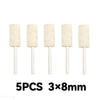 Five wooden or metal felt polishing wheels with 8mm shafts for rotary tools