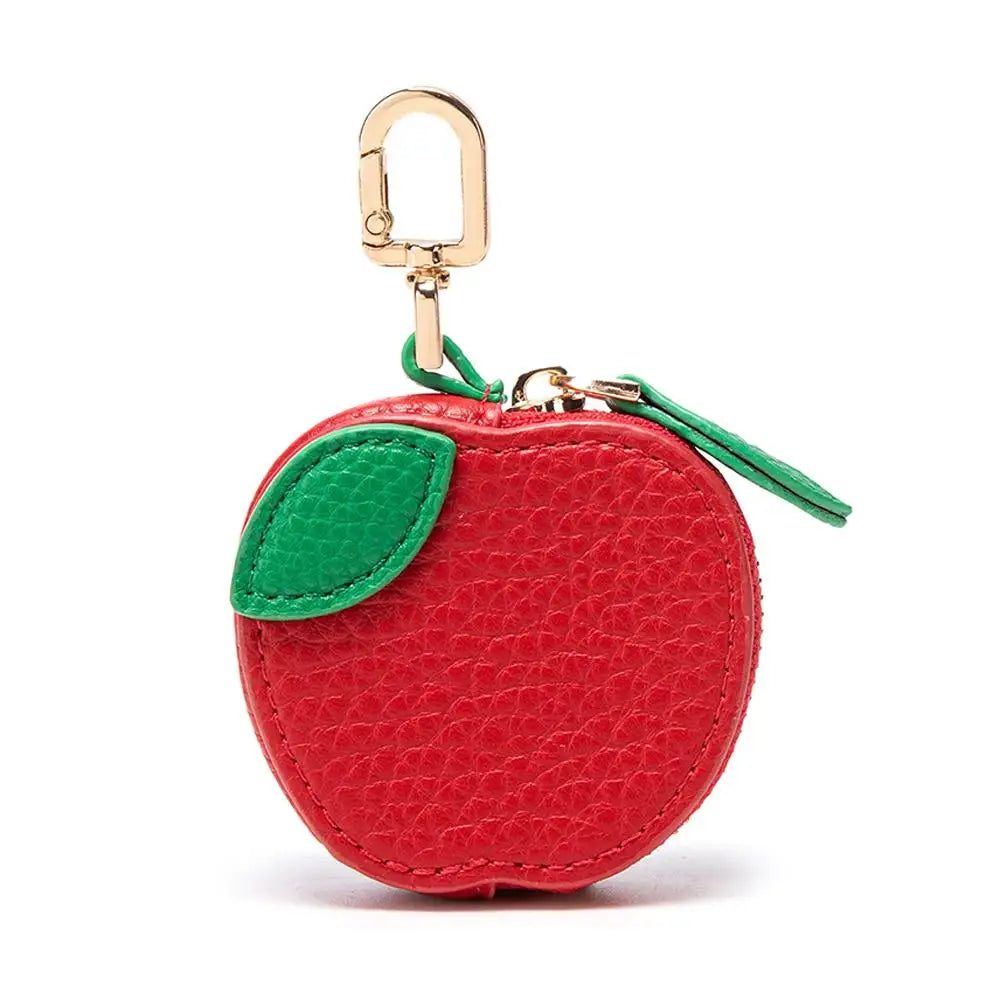 Fruit-Shaped PU Leather Coin Purse with Keychain