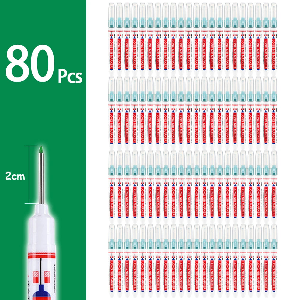 Ein Set von 80 Präzisions-Wasserfeste Markiererdosen in vertikaler Anordnung.