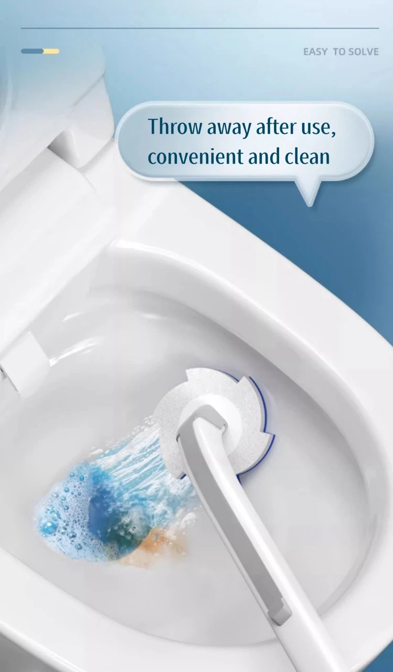 Disposable Toilet Brush Set with Replaceable Heads
