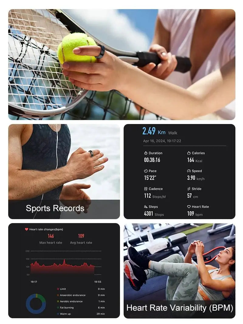A person is using a fitness tracker on their hand while exercising outdoors.