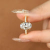4.5ct Oval Moissanite Engagement Ring with Hidden Halo