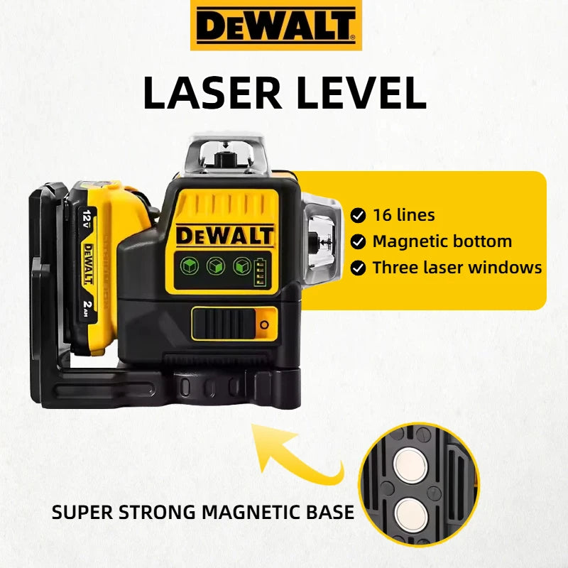 Green Laser Level with 360° Vertical Lines and Lithium Battery