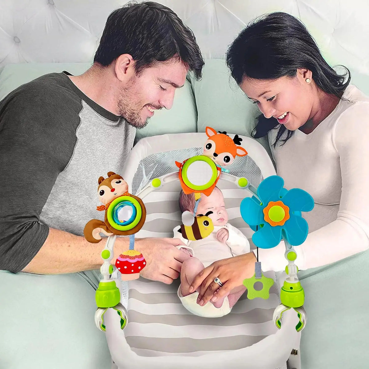 Adjustable Musical Activity Arch Toy for Baby Strollers and Car Seats
