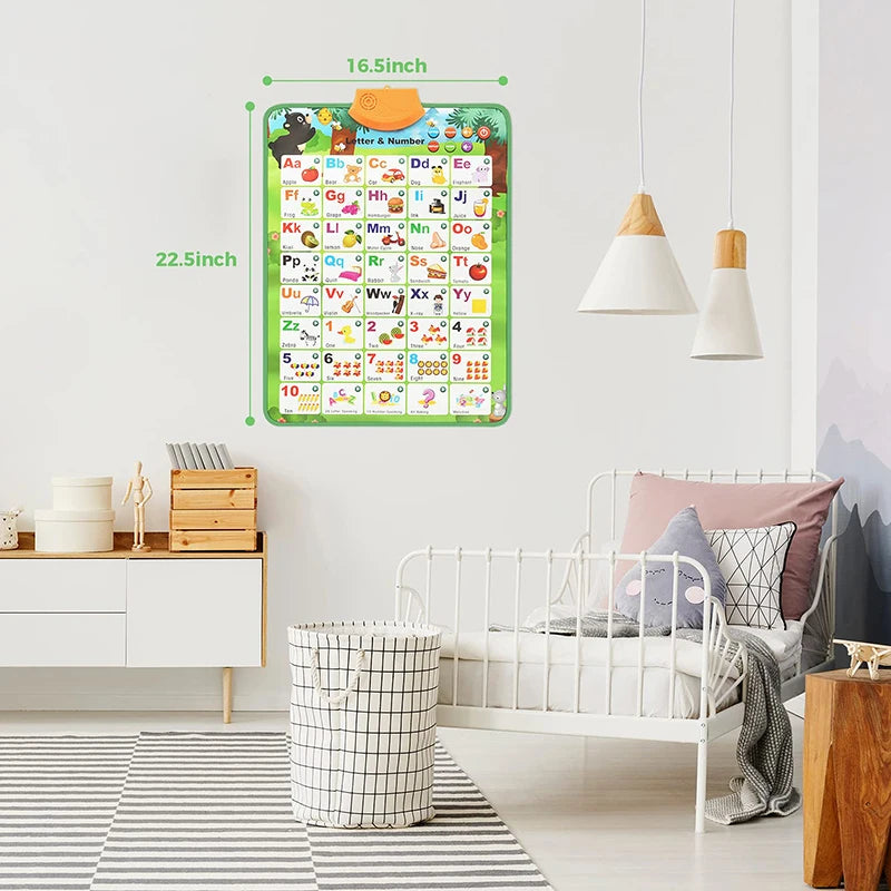 Interactive Alphabet & Number Learning Wall Chart for Toddlers