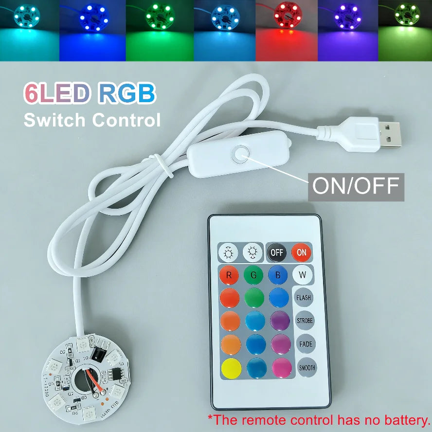 A 6LED RGB Switch Control device with a wire, remote control, and touch dimming panel.