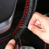 Braided Leather Steering Wheel Cover with Anti-Scratch Protection