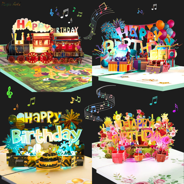 Musical 3D Pop-Up Birthday Card