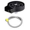 Black high pressure faucet glass rinser for bars and kitchens with a silver flexible hose