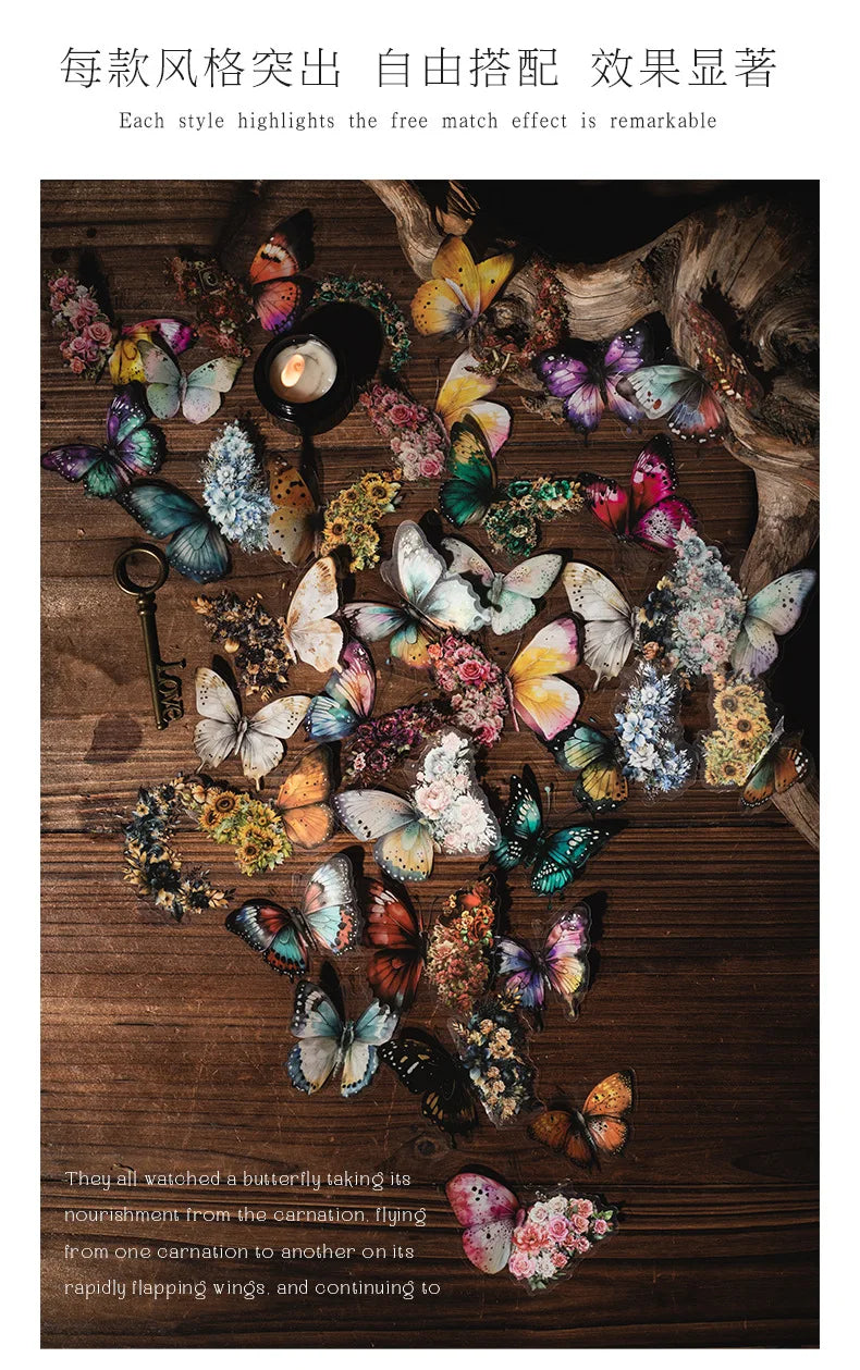 Butterfly & Flower Decorative Sticker Pack (30-Piece Set)