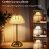 A trio of dimmable table lamps showing warm, white, and neutral light settings.
