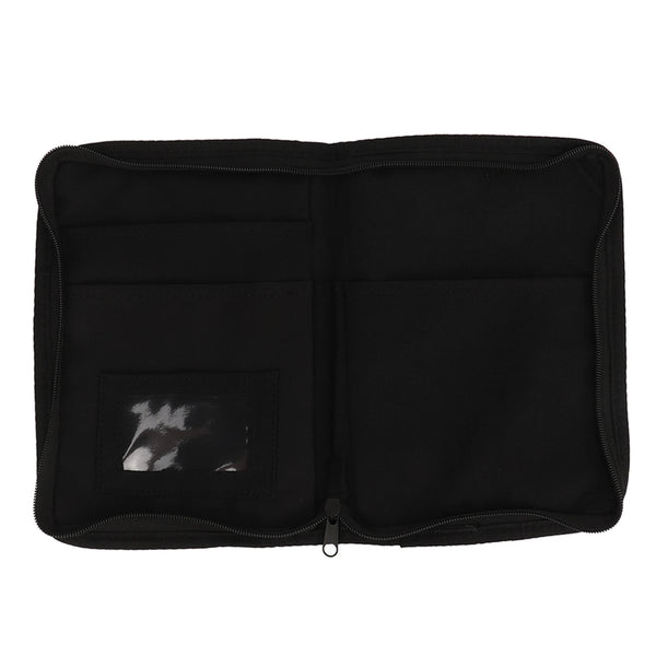Black car glove box organizer featuring six internal pockets.