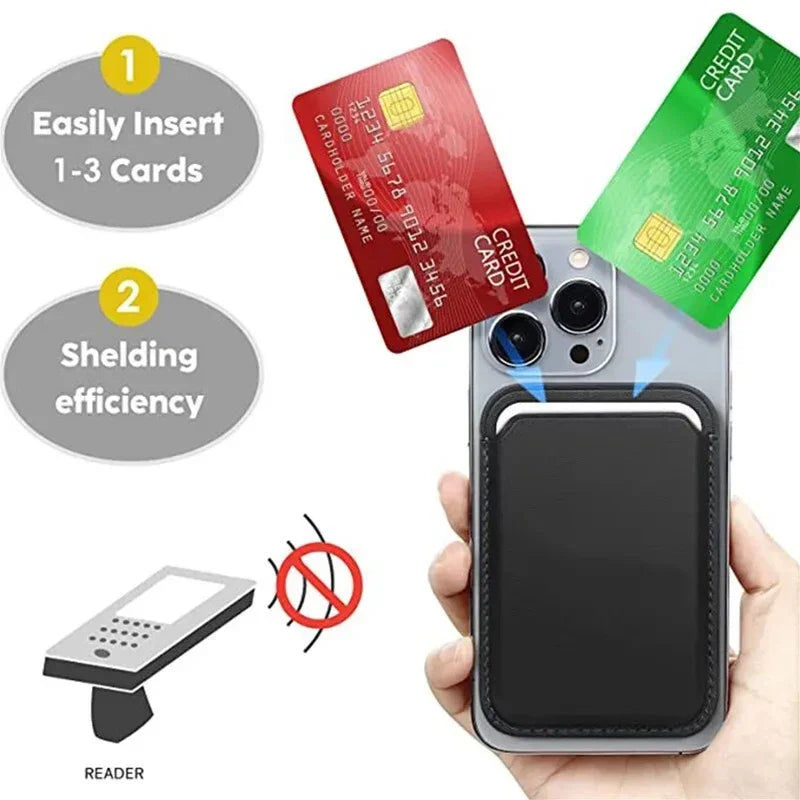 Leather Magnetic Card Holder Phone Case with MagSafe Compatibility